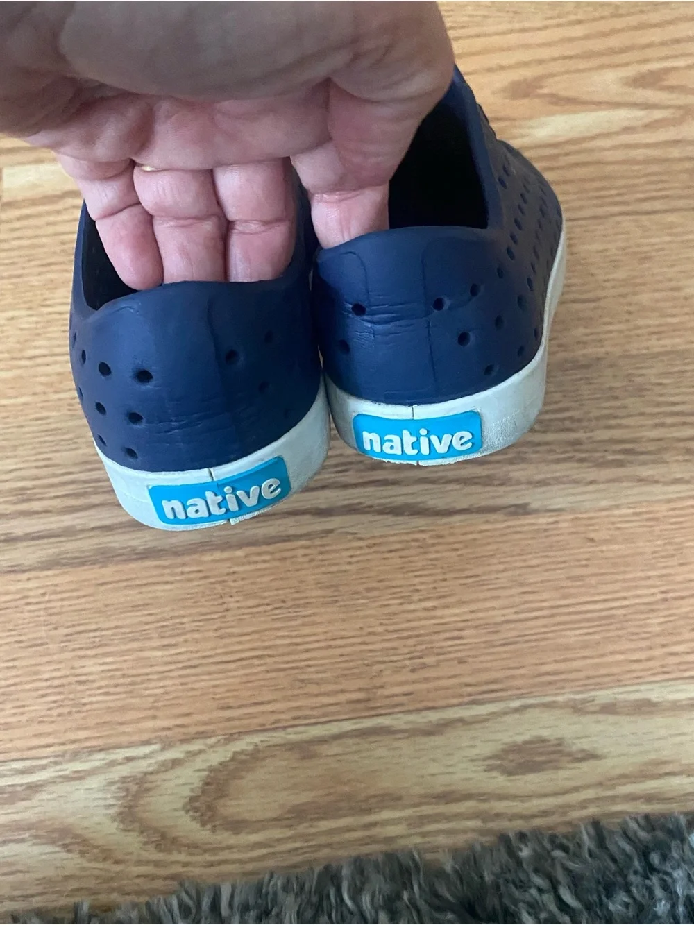 Native Kids Jefferson Water Shoes in Navy with White Toecaps